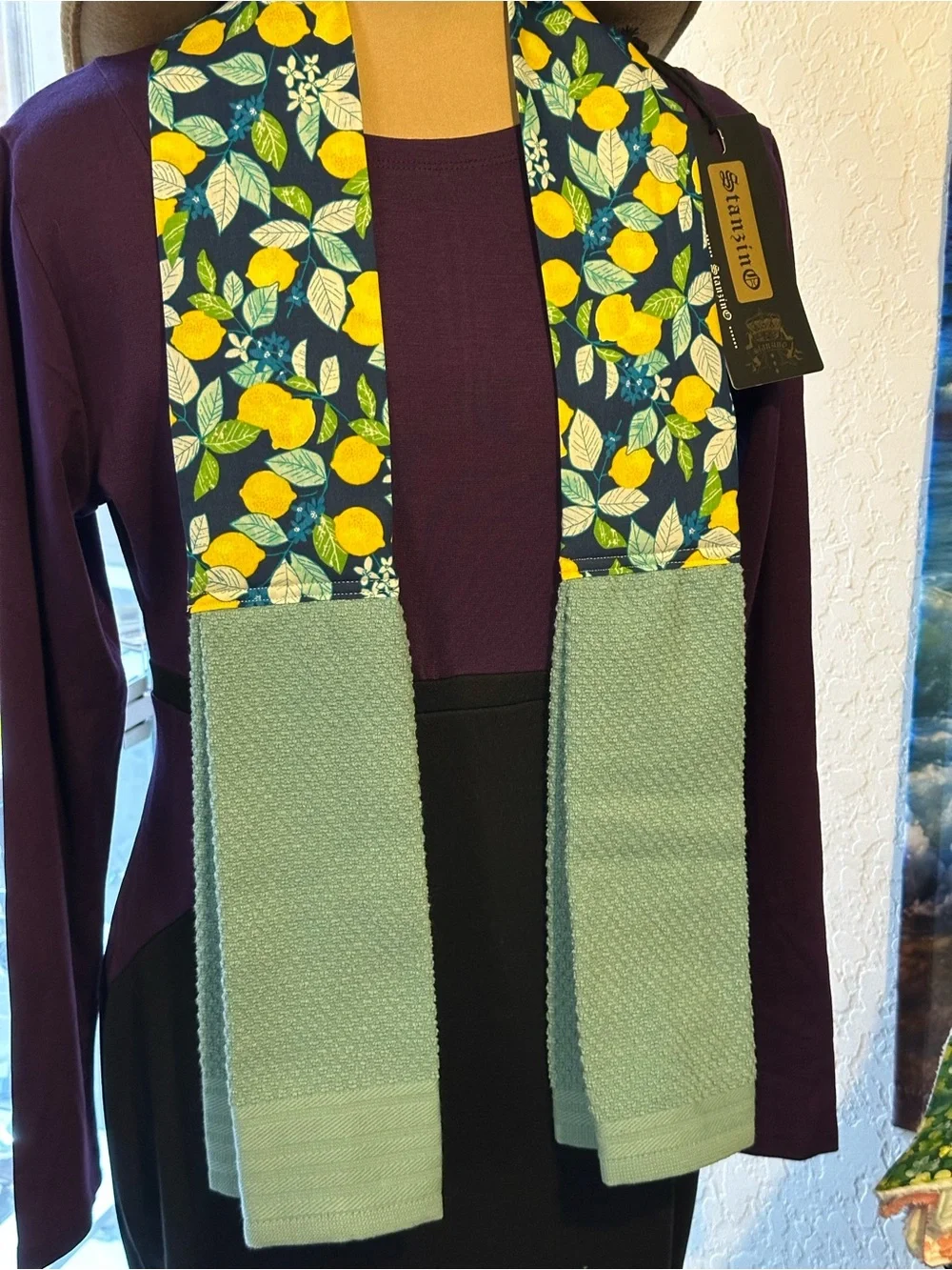 Handmade Lemon Print Kitchen Scarf